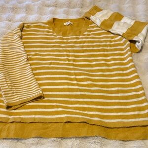 Kyemi women's Striped Mustard and White Sweater size L